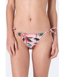 Light pink leaf print Brazilian bikini bottom - BOTTOM ROLOTE AMAZONIA