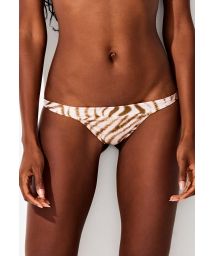 Luxurious fixed Brazilian bikini bottom with tiger print - BOTTOM FIXED WHITE TIGER