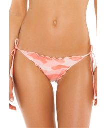 Accessorized pink camo scrunch Brazilian bikini bottom - BOTTOM RIPPLE CAMU