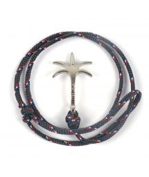 Плетеный веревочный браслет серого цвета с застежкой-пальмой - BRACELET PALMIER ANTHRACITE
