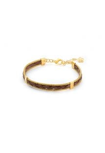 Handmade braided bracelet and 2 strands of vegetal gold - JAILOSN
