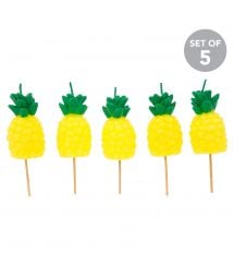 Set of 5 pineapple pick candles - PINEAPPLE CAKE CANDLE