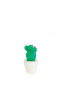 Lille stearinlys designet som en kaktus i potte - ROUND CACTUS CANDLE SMALL