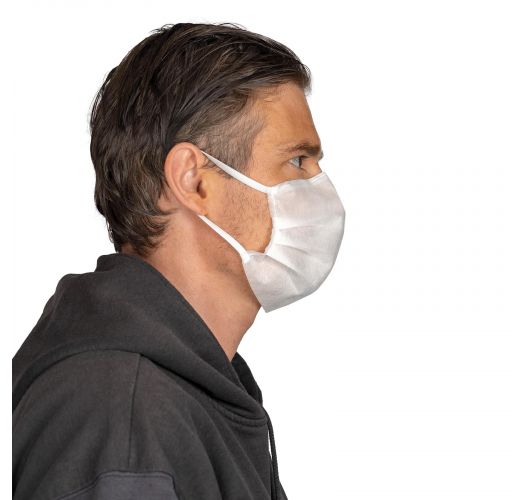Set of 10 white TNT masks 2 layers - 10 x CLOTH FACE COVERING BBS21 - 2 Layers WHITE