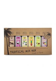 Set of 6 bath salts with exotic scents - BATH SALT 6X30 ML TROPICAL MIX BOX