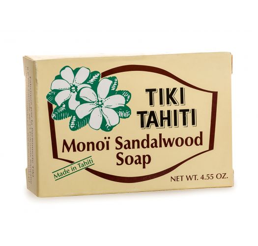 Xà bông tắm bằng thảo dược chứa tinh dầu dừa và tinh dầu monoï có mùi thơm của gỗ đàn hương