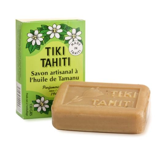 使用大溪地莫诺伊与琼崖海棠精油制成的蔬菜香皂 - TIKI SAVON TAMANU 130grs