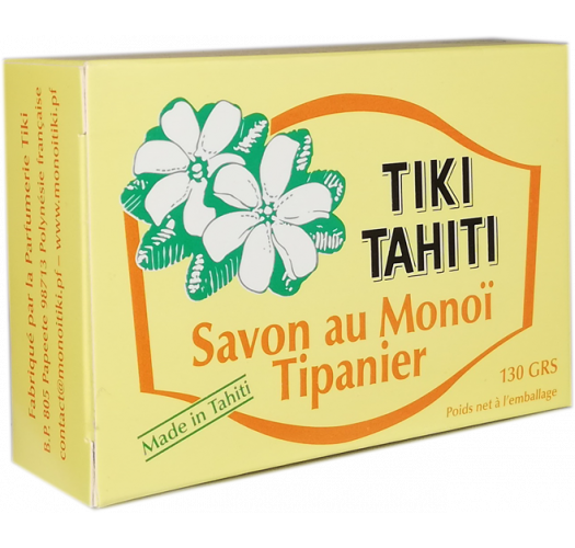Vegetable soap with 30% Tahitian monoi, tipan scent - TIKI SAVON TIPANIER 130 GR