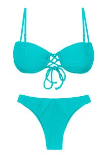 HIRIRI Womens Swimming Color Block Stripe Padded Swimsuit Vacation Summer Monokini Swimwear Push Up Bikini Sets 