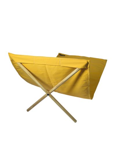 Yellow canvas and pine deckchair, measuring 140x70cm - NEO TRANSAT AMARELO