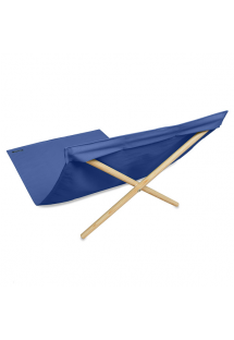 Cadeira de praia azul-real em lona e pinho, 140x70cm - NEO TRANSAT BLEU ROI