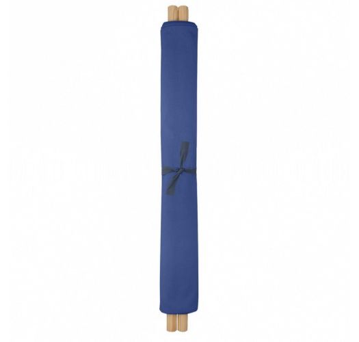Koningsblauwe canvas en grenen ligstoel, 140x70cm - NEO TRANSAT BLEU ROI