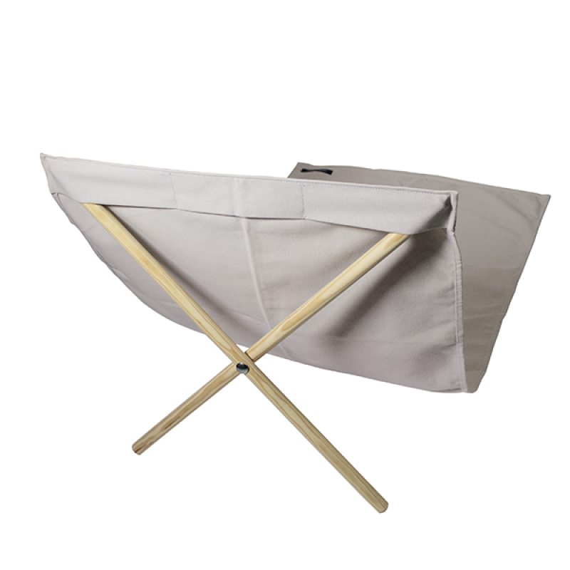 Beige canvas and pine deckchair, measuring 140x70cm - NEO TRANSAT CREAM