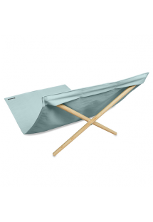 Turquoisekleurige canvas en grenen ligstoel, 140x70cm - NEO TRANSAT TURQUOISE