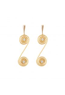 Spiral dangling earrings with strass - CARACOL