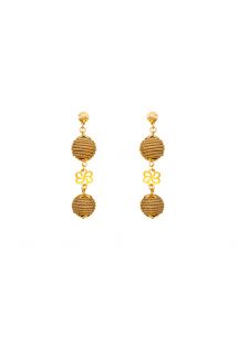 Liquid gold pendant earrings - FLOR