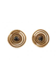Spiral stone golden grass earrings - MILARCA