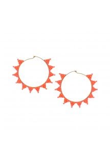Pomarańczowe okrągłe gwieździste kolczyki - SHOOTING STAR EARRING-GP-M-7630