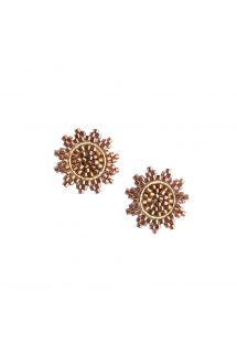 Orecchini rotondi con piccole perle dorate - SUPER NOVA EARRING-GP-S-7729