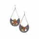 Orecchini di perle con nappe grigio / arancio - Driblets Earring OM M 6507