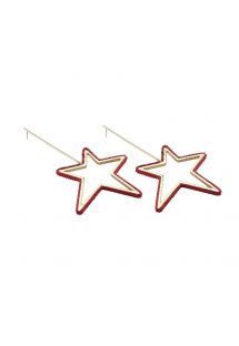 ピンクパールの星１個が付いたゴールドのイアリング - Star Earring GP XL 6463