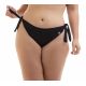 Plus size black scrunch Brazilian size tie bikini bottom - CALCINHA EMPINA BUM BUM PRETO