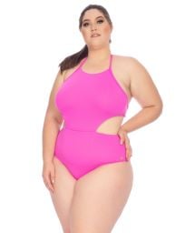 Plus size solid pink Brazilian monokini - MAIO ENGANA MAMAE KATY ROSA