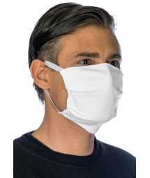 White cotton barrier mask with filter pocket - FACE MASK BBS15 - FILTER POCKET