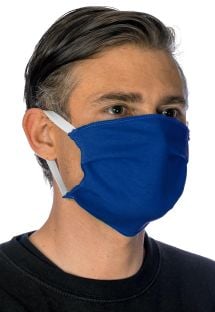Máscara de barrera de algodón azul con bolsillo de filtro - FACE MASK BBS17 - FILTER POCKET