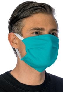 Blue cotton barrier mask with filter pocket - FACE MASK BBS18 - FILTER POCKET