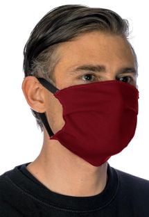 Máscara de barrera de algodón roja con bolsillo de filtro - FACE MASK BBS19 - FILTER POCKET
