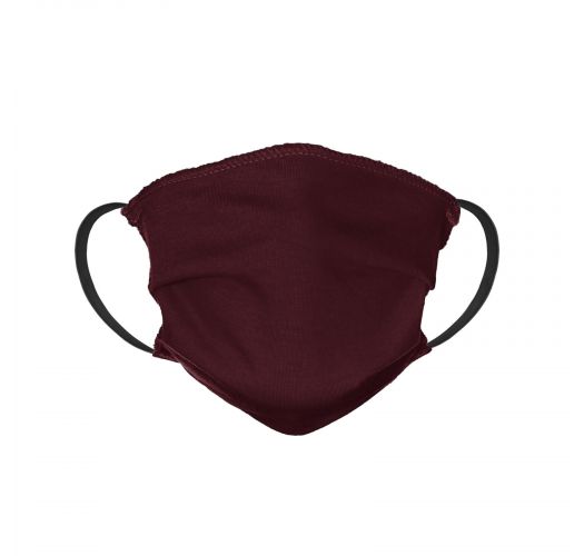 Burgundy cotton barrier mask with filter pocket - FACE MASK BBS20 - FILTER POCKET