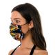 Masque tissu réutilisable 3 plis noir motif plumes - FACE MASK BBS30