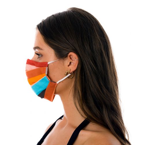 Reusable 3-ply colored stripes fabric mask - FACE MASK BBS32
