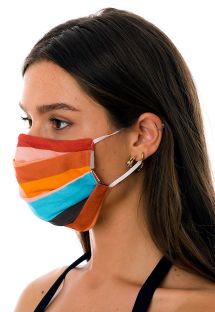 Masque tissu réutilisable 3 plis rayures colorées - FACE MASK BBS32