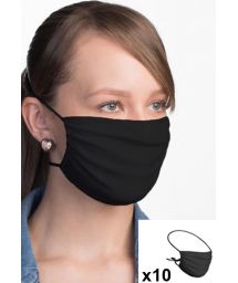 Маска чёрная, регулируемая, многоразовая (комплект из 10 штук) - 10 x FACE MASK BBS02 2 LAYERS