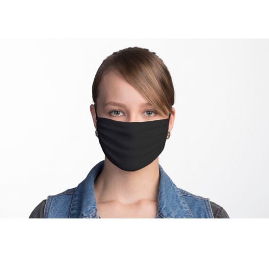 Sæt med 5 justerbare & genanvendelige mundbind ansigtsmasker i sort stof - 5 x FACE MASK BBS02 2 LAYERS