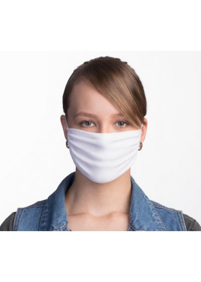 White reusable barrier mask 3 layers - FACE MASK BBS12