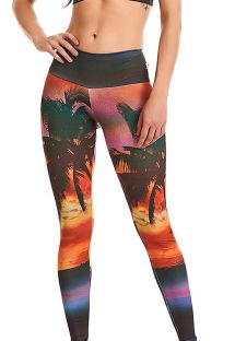 Fitness leggings in tropical print - BOTTOM PRINT ESTAMPADO