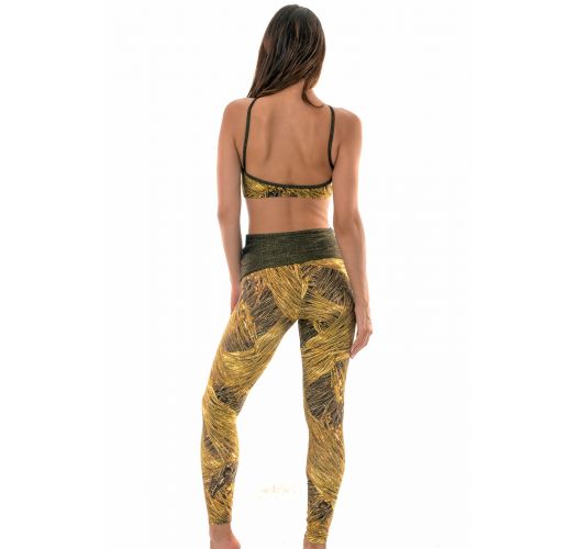 gold workout leggings