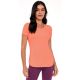 T-SHIRT SKIN FIT ALONGADA GOLA V LARANJA MELON