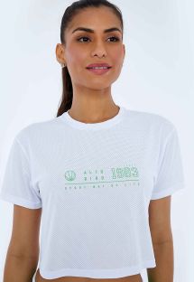 T-SHIRT NYLON DRY ALTO GIRO BRANCO