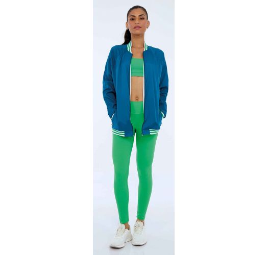 JAQUETA AEROFIT BOMBER COM PUNHOS VERDE DEEP LAGON