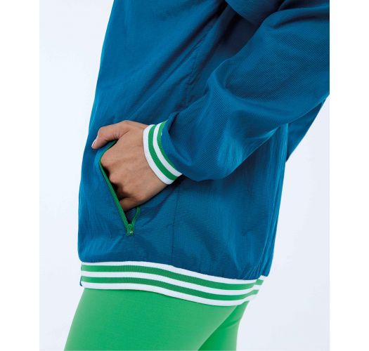 JAQUETA AEROFIT BOMBER COM PUNHOS VERDE DEEP LAGON
