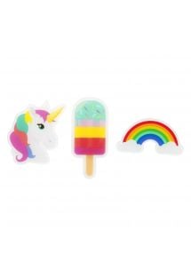 Juego de 3 pin-on's: unicornio / helado / arcoiris - PIN-ONS SWEET TOOTH