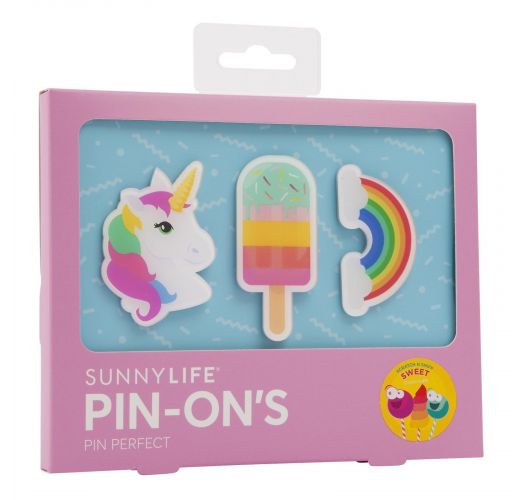 Set of 3 pin-on's: unicorn / ice cream / rainbow - PIN-ONS SWEET TOOTH