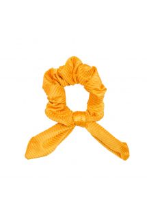 Yellow textured scrunchie with a bow - EDEN-PEQUI SCRUNCHIE