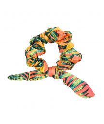 Multicolored tropical scrunchie with a bow - SUN-SATION SCRUNCHIE