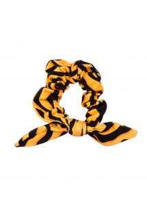 Chouchou avec nœud tigré orange/noir - WILD-ORANGE SCRUNCHIE