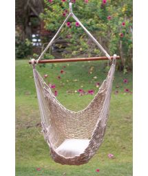Handmade beige rope hammock chair - CADEIRA C CORDA BEIGE